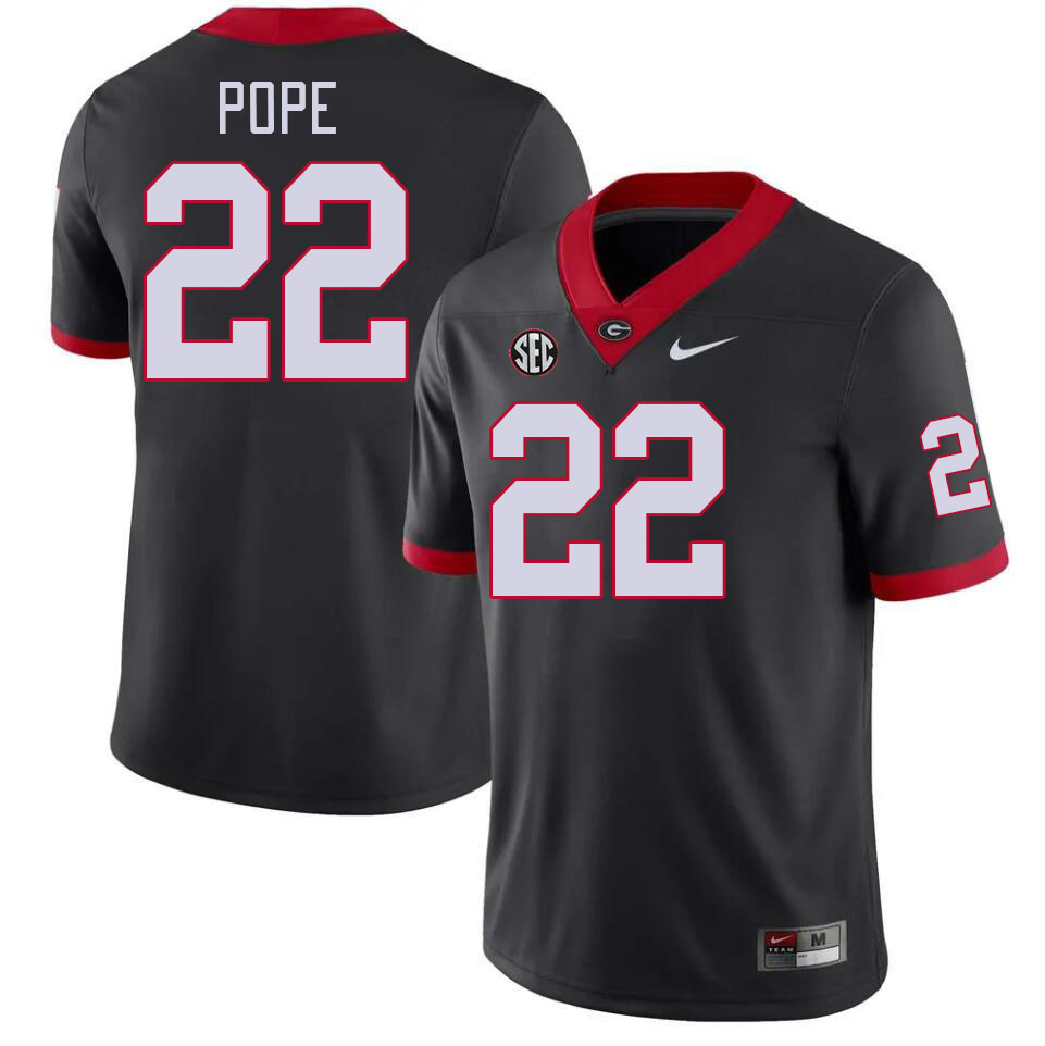 Men #22 Jake Pope Georgia Bulldogs College Football Jerseys Stitched-Black